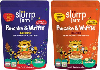 Slurrp Farm Millet Pancake Mix Combo � Blueberry & Classic | No Maida, Wheat & Refined Sugar | Supergrain Millets Rich in Nutrients | 150g Each (Pack of 2) 150 g