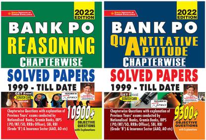 Kiran Bank PO Reasoning Chapterwise Solved Paper 2022 & Bank PO Quantitative Aptititude Final (E.M.) (Set Of 2 Books)