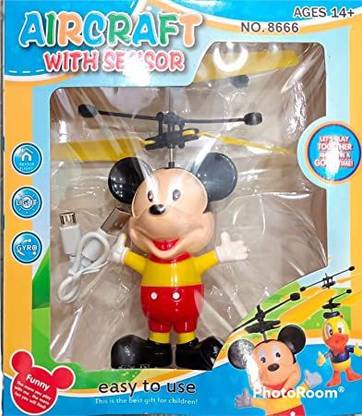 Gupta sales Smart Aircraft with Sensor-Flying Mickey Mouse, Doraemon, Duck Helicopter Toy