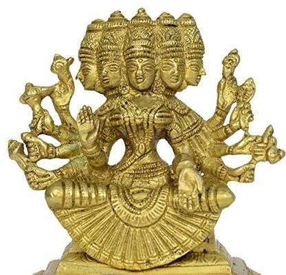 Idolsplace Brass Lord Gayatri MATA Idol Murti Statue for Home Office Temple 400gm Decorative Showpiece  -  8 cm