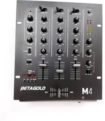 SE STRANGER Beta Gold M4 3 Channel DJ Mixer with USB & Bluetooth Analog Sound Mixer