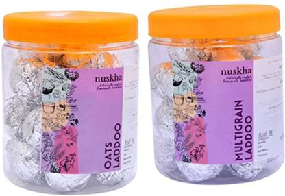 NUSKHA KITCHEN ragi Laddoo and oats laddoo Mason Jar