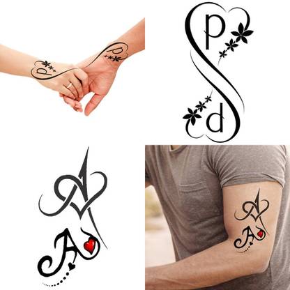 Ordershock PA Name Letter Tattoo Waterproof Boys and Girls Temporary Body Tattoo Pack of 2.