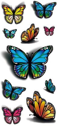 TAFLY 3D Colorful Butterfly Body Art Temporary Tattoos Waterproof Sticker