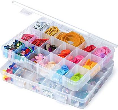 SELMEZ Transparent Storage Box Divided Into 36 Grid for your Small Material Storage Storage Box Vanity Box