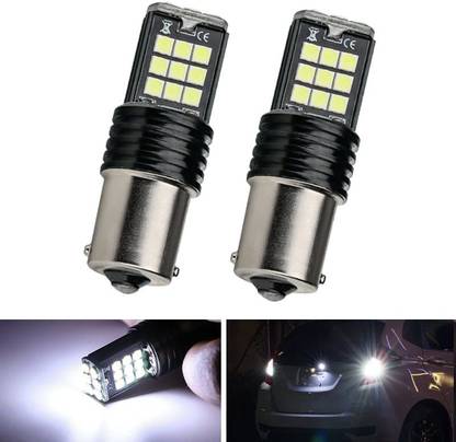 Automaze 1156 BA15S 180 Degree P21W Led Turn Signal Bulb, Front Rear Backup Light, White Indicator Light Car, Motorbike LED (12 V, 6 W)