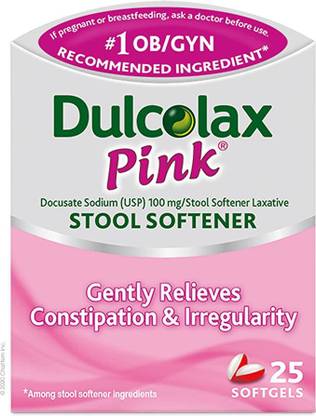 Maxbell Dulcolax Pink Stool 100 mg Softener Gel Tablets, Docusate Sodium