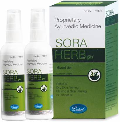 Leeford Sora Herb Oil, Relief from Dry skin, Itching & Flaking -100ml Pack of 2