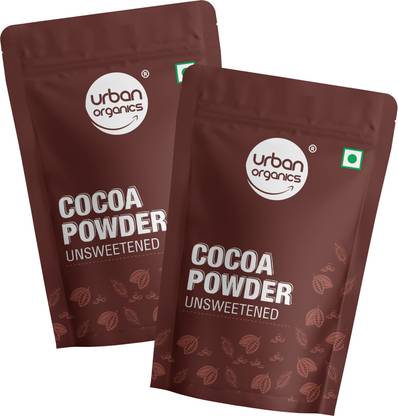 Urban Organics Natural Cocoa Powder For Chocolate Cake Baking, Shake & Smoothies-250g X 2 Cocoa Powder