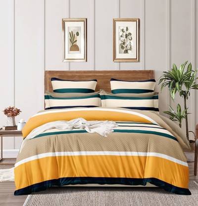 COMFORT N DECOR Striped Double Comforter for  AC Room