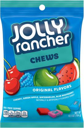 Jolly Rancher Chews Original Flavours 184g Cherry, Green Apple, Watermelon, Blue Raspberry Candy