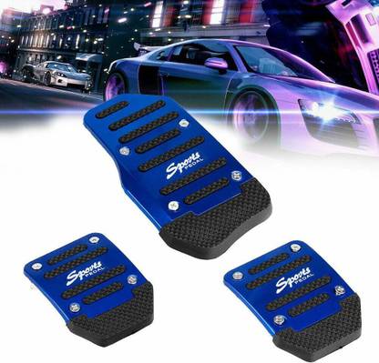 JK Beauty 3 Pcs Blue Non-Slip Manual Car Pedals Kit Sports Pad Covers B4 Car Pedal