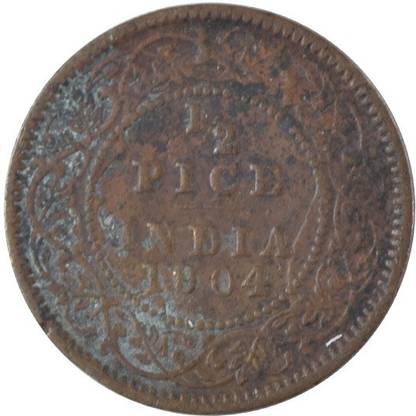 Mintage World British india King edward VII - 1_2 Pice 1904 calcutta Modern Coin Collection