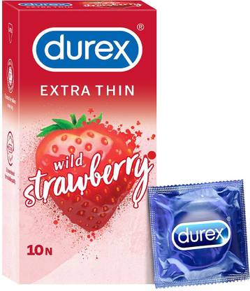 Durex Extra Thin Wild Strawberry Flavored Condom
