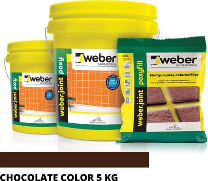 Weber Saint Gobain Epoxy Grout chocolate color 5 kg (hardner resion 1.365 kg)(filler 3.635 kg) Crack Filler