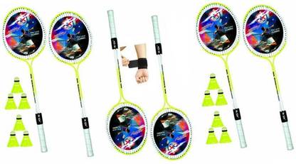 rk son Badminton racket pack of 2 with 6 piece plasic shuttle Badminton Kit