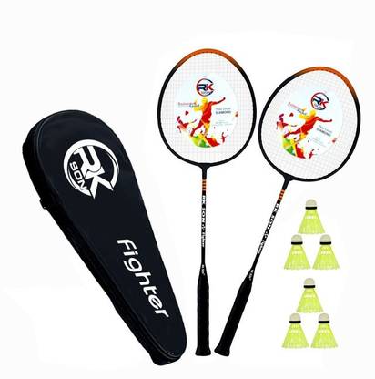 rk son Badminton racket pack of 2 with 6 piece plasic shuttle Badminton Kit