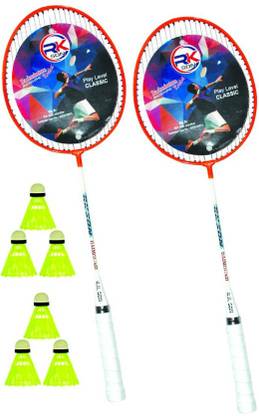 rk son Badminton racket pack of 2 with 6 piece plasic shuttle Badminton Kit