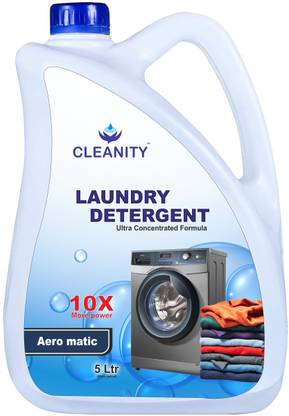 cleanity heavy Liquid Detergent for washing machine and hand wash 5 ltr Aqua Liquid Detergent