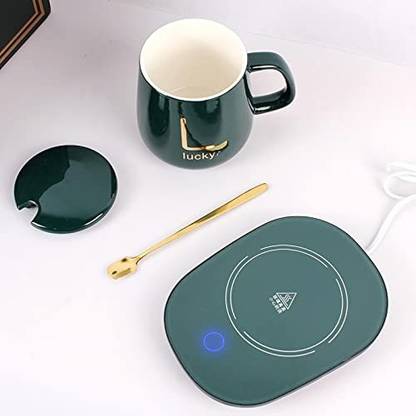 Hirparas Tech Enterprise Automatic Smart Cup Heater for Coffee, Milk, Tea, Cocoa, Water, Home and Office Ceramic Coffee Mug