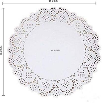 JoyGlobal Lace Paper Doilies Paper - 6.5 Inches White Paper Napkins