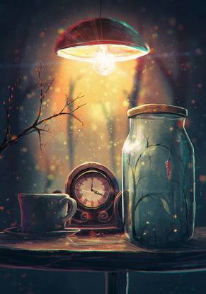 Anime Beautiful Anime Scene Silhouette Matte Finish Poster Paper Print