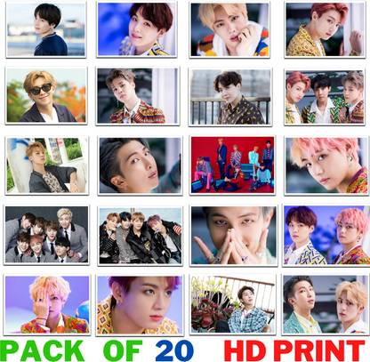 RINKON BTS Photo Cards Pack Of 20 For BTS Fans Jungkook Jimin V Suga Jhope Rm Jin Greeting Card