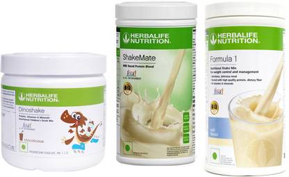 Herbalife Nutrition formla 1 kulfi (500g)+ shakemate (500g)+ dinoshake chocolate (200g) Plant-Based Protein