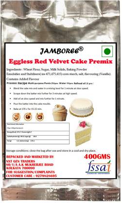 JAMBOREE Red Velvet Mix I Eggless Recipe I Instant Cake Mix | 3 Step - Prep Mix & Bake 400 g