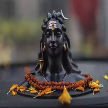 GS Grow n Shine Adiyogi With Rudraksh Mala Statue Decorative Showpiece  -  15.5 cm