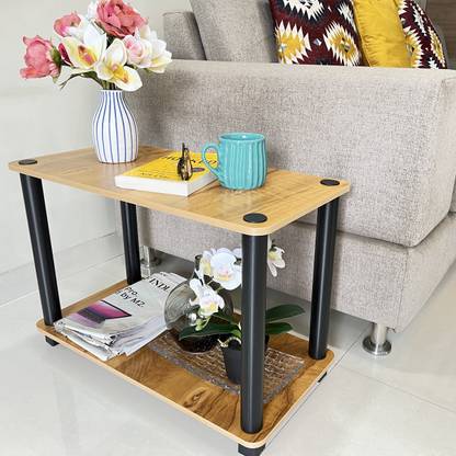 KAWACHI 2-Tier Sofa Side End Bed Side Table Night Stand Book Shelf, Kitchen Sink Rack Engineered Wood Bedside Table