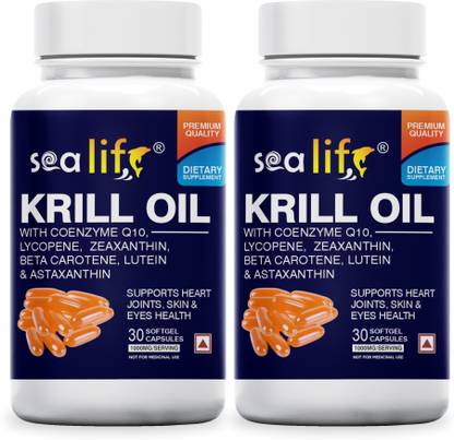 Sea life Krill Oil 1000 mg Softgel Capsules Supports Heart, Joints, Skin & Eyes health