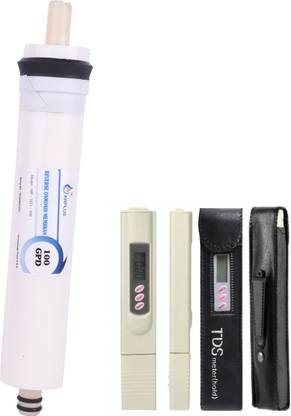 KRPLUS 100 GPD RO Membrane + TDS Meter + Flow Restrictor 450 Works Up To 3000 TDS for All Type of RO Water Purifier Solid Filter Cartridge