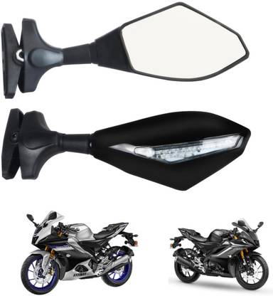 OBEROI'S TRADERS R15 V4 / M Adjustable Rear View Dual Side Mirror with LED Turn Signal Indicator Bike Fairing Kit