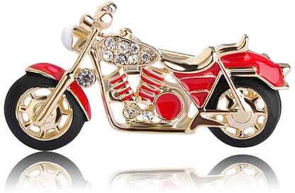 ROYAL DESIGN Modified Bike Red Colour Fashion Unisex Brooch Brooch