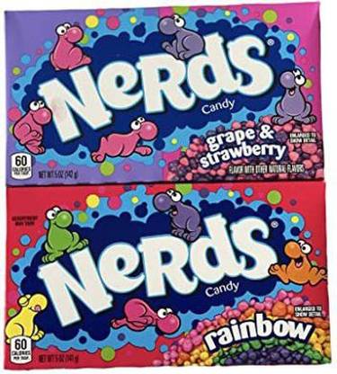 NERDS Candy Rainbow & Grape-strawberry (pack of 2 variants) Grape And Strawberry, Mix Candy