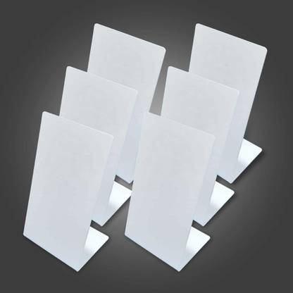 Promo Art Services 4 X 6 Inch (A6) x 6PCS White Acrylic QR Code Display Stand L Shape Portrait 6 inch Acrylic Sheet