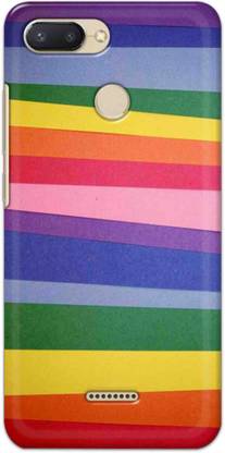 NDCOM Back Cover for Redmi 6 Rainbow Color Pattern Printed