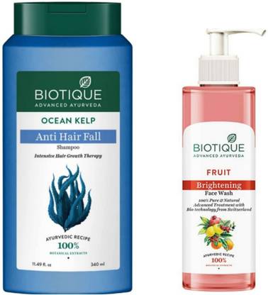 BIOTIQUE Soya Protein Shampoo 340 ML & Fruit Face Wash 200 ML