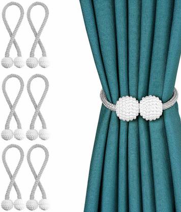 TREXEE Silver Tieback Hook, Tassels Metal