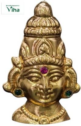 Sirgan Brass Amman Face/Amman Mugam Fix For Kuthuvilaku In Home Decor And Pooja Room Brass Table Diya
