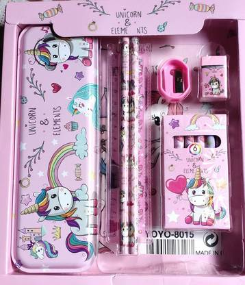 MSN top class unicorn cartoon unicorn designed stationery Geometry Box