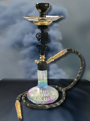 Misr Puff Prism Effect Flint IRON TRAY pot set 19 inch Glass Hookah