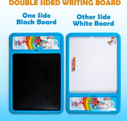 avis 2 in 1 Unicorn Writing Slate with Pencil box for kids Blue