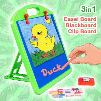 avis 3 in 1 Twinkle Writing board.Multi utility board for kids green