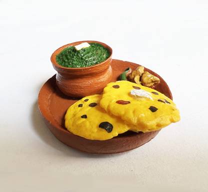 The monument shop Makki di roti & sarson da saagfridge magnet miniature food Fridge Magnet Pack of 1