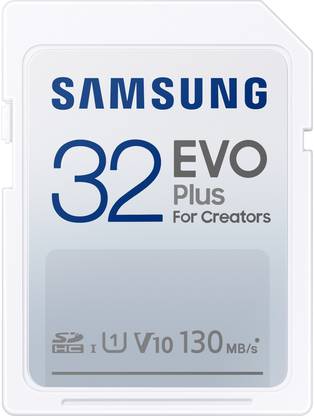 SAMSUNG MB-SC32K/APC EVO Plus 32 GB SDHC Class 10 130 MB/s  Memory Card Compatible with Camera, Computer