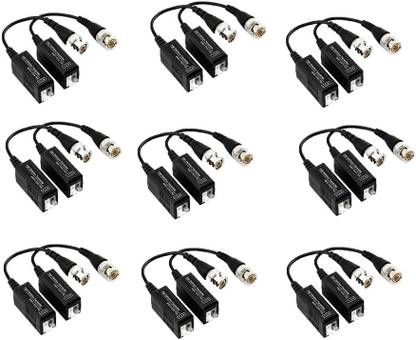 ATEKT CCTV Camera BNC Male UTP CAT5 Video Balun Balloon ballun Transceiver pack of 9 bnc Video Balun