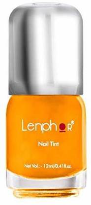 Lenphor Long Lasting Nail Paint, Saffron Babe 10, Gel Finish Saffron Babe