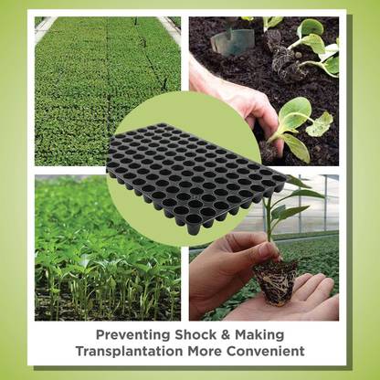 Vallabh 104 Cell Seedling Trays Gardening Germination Plastic Tray Nursery Pots Plant Container Set